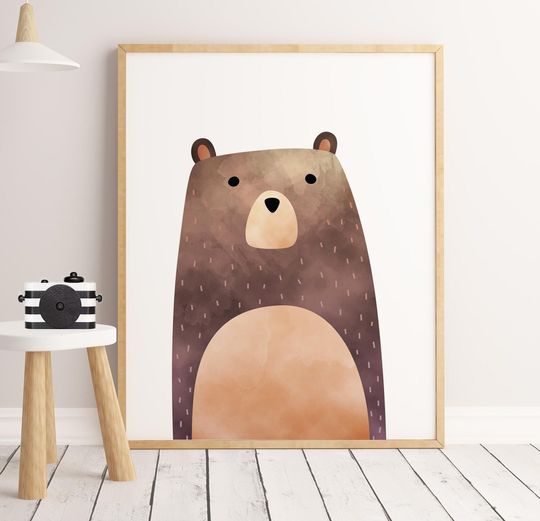 Discover Woodland Bear Art Print, PDF Download