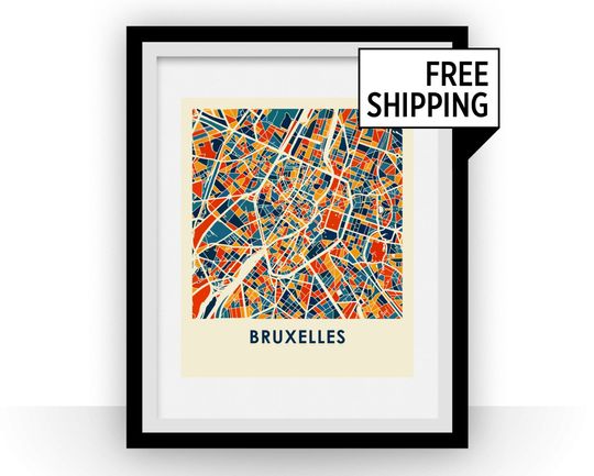 Discover Bruxelles Map Print - Full Color Map Poster