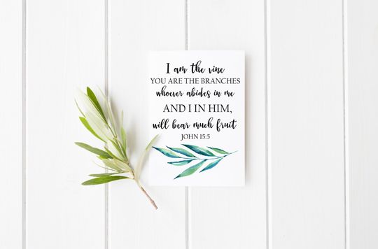 Discover John 15:5 Watercolor Print - I Am the Vine