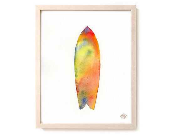 Discover Watercolor Surf Art Print "Towards Summer"