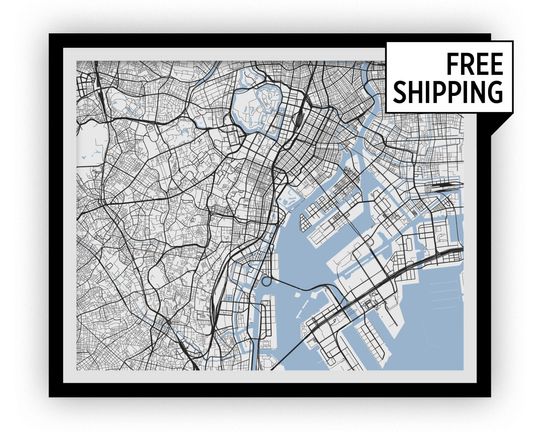 Discover Tokyo Map Print - Choose your color