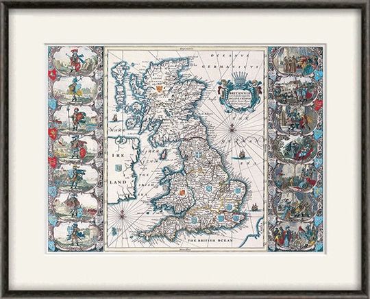 Discover Vintage England Map Art Print - Decorative Wall Decor