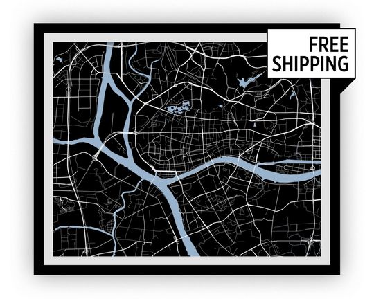 Discover Guangzhou Map Print - Choose your color
