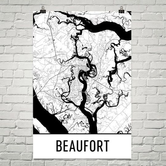 Discover Beaufort Map Art Print - Decorative Gift for Home