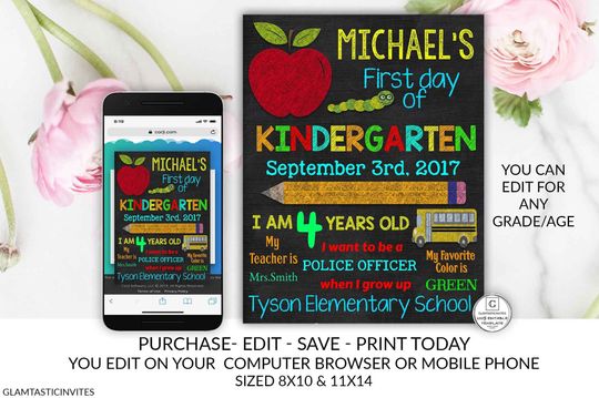 Discover Back to School Sign - First Day Poster