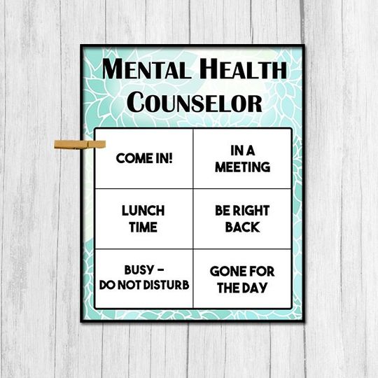 Discover Mental Health Counselor Door Sign Digital Download Mental Health Counselor Printable Art Office Door Sign Instant Download Office Printables