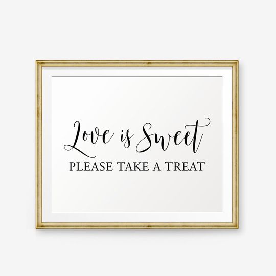 Discover Wedding Welcome Sign with Sweet Treats