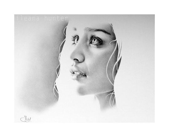 Discover Emilia Clarke as Daenerys Targaryen Fine Art Pencil Drawing Portrait Signed Print