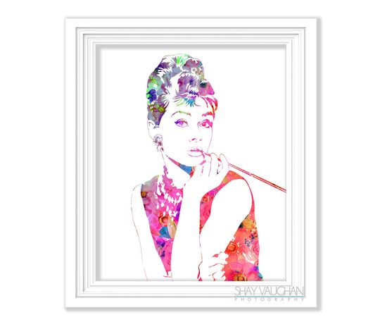 Discover Audrey Hepburn Floral Portrait Art