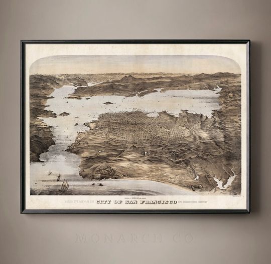 Discover San Francisco Aerial Map Print