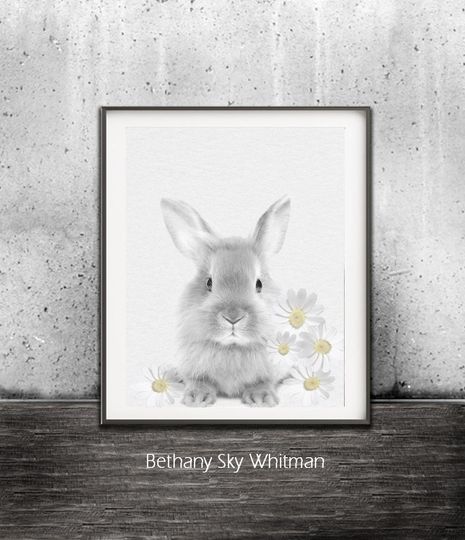 Discover Cute Bunny Rabbit Art Print - Nursery Decor