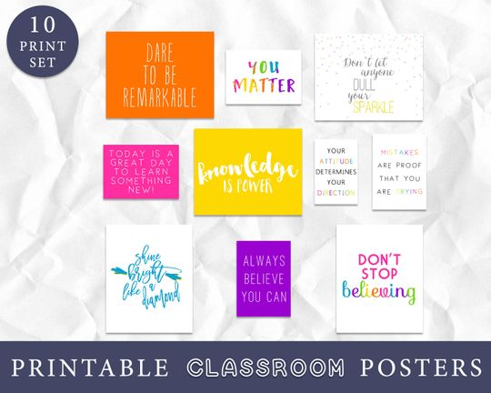 Discover Inspirational Art Prints for Classrooms and Playrooms - Motivational Quotes