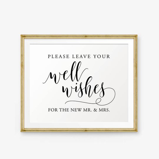 Discover Please Leave Your Wishes Sign - Wedding Advice Decor