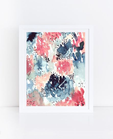 Discover Floral Watercolor Abstract Art Print - Digital Download