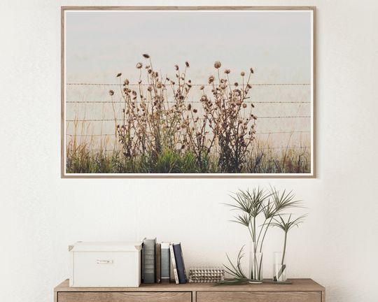 Discover Modern Botanical Thistles Wall Art - rustic botanical photography print, instant download prints, wall art printable, modern farmhouse print