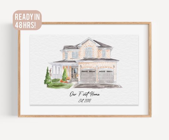 Discover Custom Watercolor House Portrait for Home