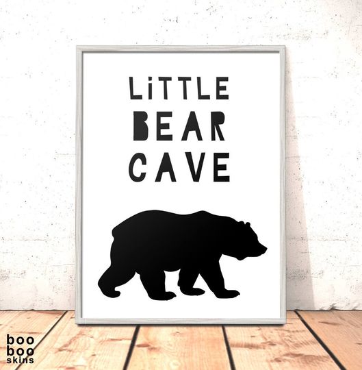 Discover Woodland Nursery Bear Print - Scandinavian Art