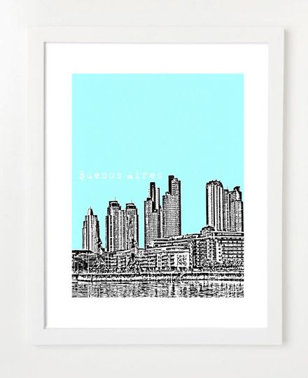 Discover Buenos Aires Skyline Art Print - Argentina Travel Poster - VERSION 1