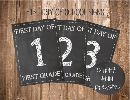 Discover Printable First Day of School Signs-Printable Chalkboard Signs-Preschool-Grade 12-8x10 Printables