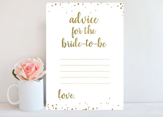 Discover Advice for the Bride Printable Card - Bridal Shower Game