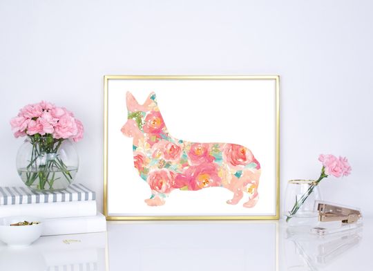 Discover Corgi Watercolor Art Print - Cute Pet Decor