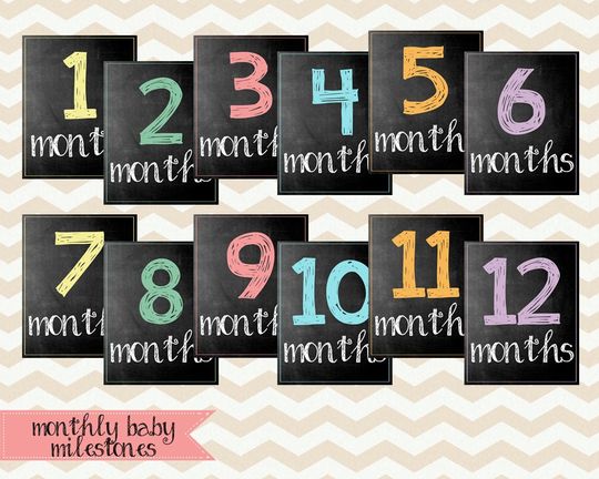 Discover Baby Monthly Chalkboard / Baby's First Year / Printable Monthly Photo Prop / 8x10 DIGITAL Milestone Signs / Set of 12