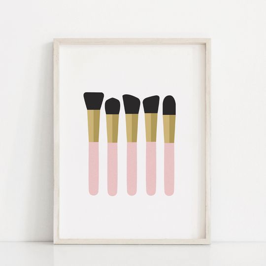 Discover Makeup Brushes Art Print - Fashion Wall Decor