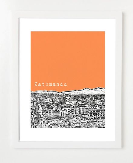 Discover Kathmandu City Skyline Poster - Nepal Art Print