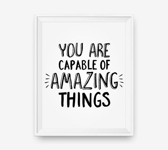 Discover You Are Capable Of Amazing Things, Nursery Wall Art, Children decor, Custom color, Motivational Quote- Digital Download