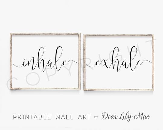 Discover PRINTABLE Wall Art, Inhale Exhale, Bedroom Decor, Home Decor, Printable Posters, Above Bed Decor (2) 16X20/11x14,8x10 Jpegs