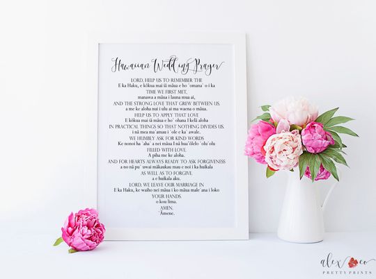 Discover Hawaiian Wedding Prayer Sign - Wedding Day Printable