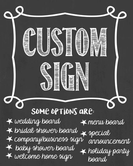 Discover Custom Digital Chalkboard Sign - Personalized Decor