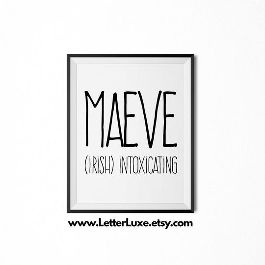 Discover Maeve Name Meaning Art, Maeve Gift, Printable Baby Shower Gift, Nursery Printable Art, Digital Print, Nursery Decor, Typography Wall Decor