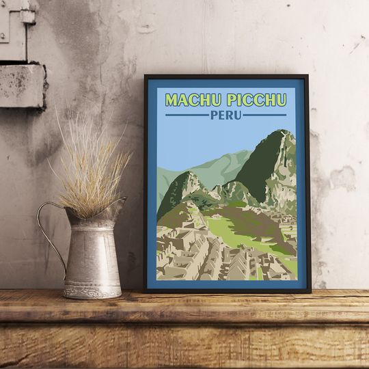 Discover Machu Picchu Peru - Vintage Travel Poster
