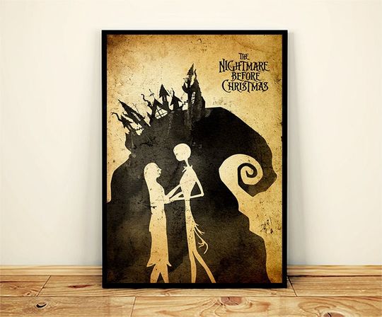 Discover Tim Burton Nightmare Before Christmas Minimalist Poster