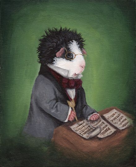 Discover Guinea Pig Franz Schubert 8x10 - Classical Music Guinea Pig Art Print