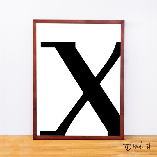 Discover Serif Letter X, Typography Print, Letter Print, Printable Monogram, Printable Art, Minimal Decor, Black and White Wall Art, Digital Download