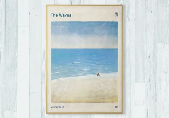 Discover Virginia Woolf The Waves, Literary Book Cover Print Large, English Literature, Book Lover Gift, Coastal Art, Bookish Room, Instant Download
