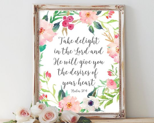 Discover Delight in the Lord Bible Verse Print