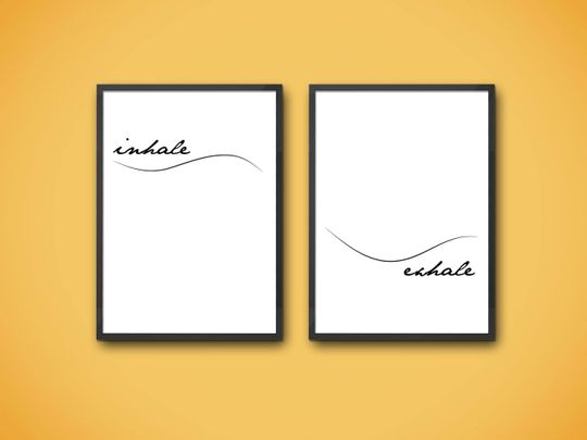 Discover Inhale Exhale Motivational Art Print