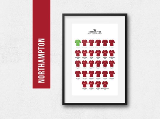 Discover Northampton 2016 League 2 Champions Football Team Poster Print, Gift for Him