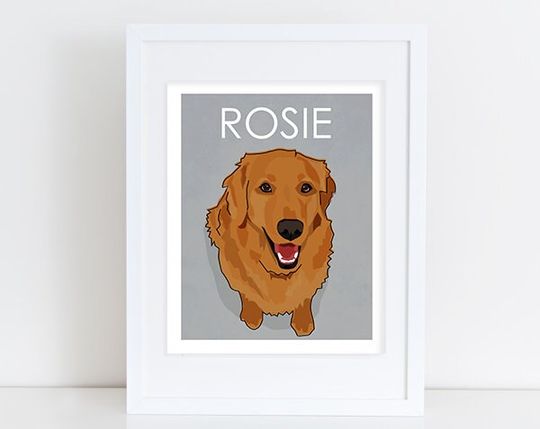 Discover Golden Retriever Art Print - Custom Dog Art