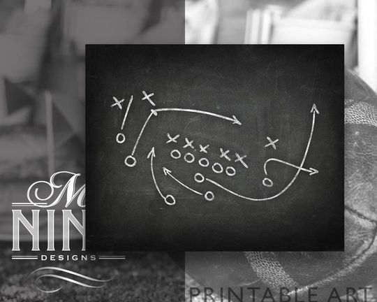 Discover Chalk Football Playbook Printable - Chalkboard Decor
