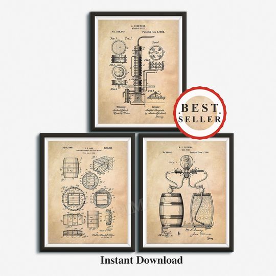 Discover Bar Decor, Bourbon Art, Bar Art,  Items, Bourbon Patent Print, Beer Gift,  Whiskey Barrel, Husband Gift, DIGITAL DOWNLOAD