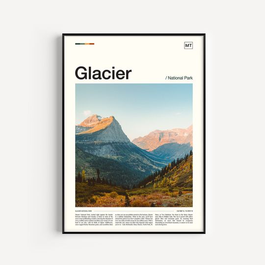 Discover Glacier National Park Art Print - Travel Decor