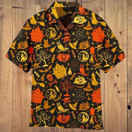 Discover Halloween Party Hawaiian Shirt, Halloween Aloha Shirt