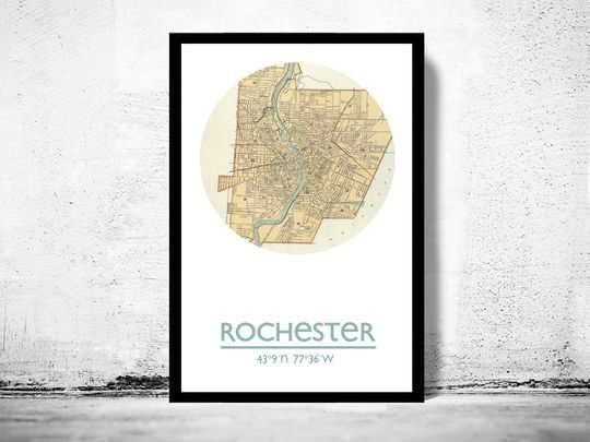 Discover ROCHESTER Vintage City Map Poster - Artistic Wall Art Print