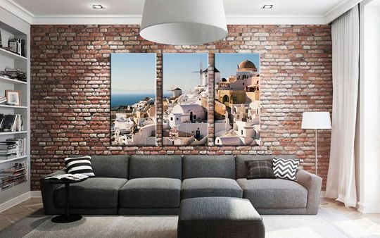 Discover Santorini Canvas Art Print - Greek Island Landscape Decor