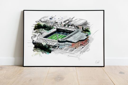 Discover West Bromwich Albion The Hawthorns, Art Print, Illustration, Drawing, Watercolour, football, stadium, soccer,