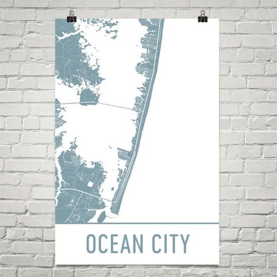 Discover Ocean City Maryland Map Art - Coastal Wall Decor